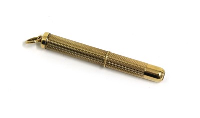 Lot 450 - A 9ct gold propelling toothpick