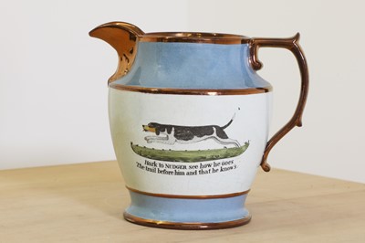 Lot 747 - A Staffordshire pottery pitcher