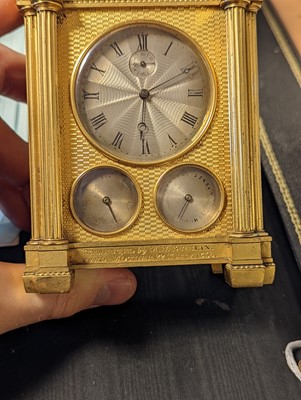 Lot 278 - A William IV gilt brass carriage timepiece