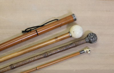 Lot 64 - A group of four walking sticks