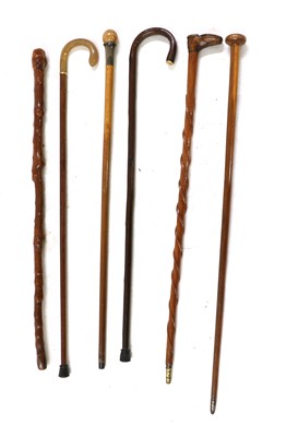 Lot 202 - Six walking sticks