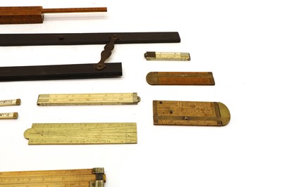 Lot 159 - Ten rulers and two parallel rules including ivory