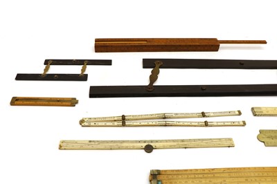 Lot 159 - Ten rulers and two parallel rules including ivory