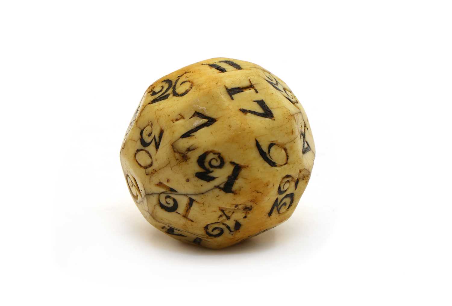 Lot 222 - A marine ivory Teetotum gambling ball