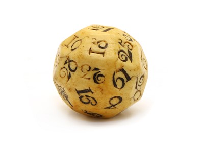 Lot 222 - A marine ivory Teetotum gambling ball