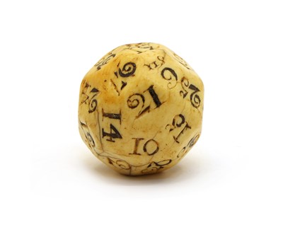 Lot 222 - A marine ivory Teetotum gambling ball