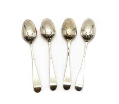 Lot 19 - Four 18th century silver teaspoons