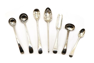 Lot 27A - A small collection of Old English pattern antique silver items of flatware