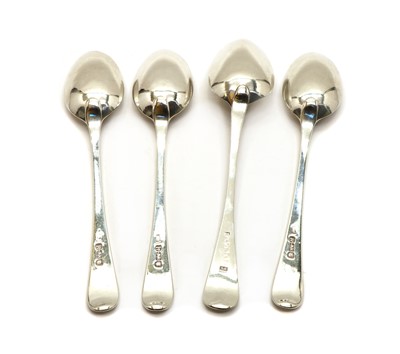 Lot 22 - A set of three George III Old English pattern silver tablespoons