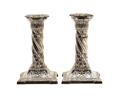 Lot 25A - A pair of Victorian silver dwarf candlesticks