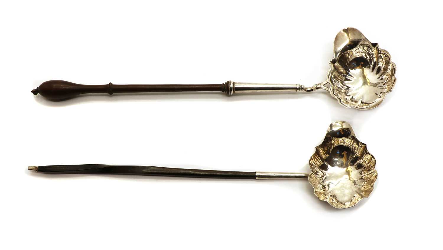 Lot 29 - An 18th century silver and wood handle toddy ladle