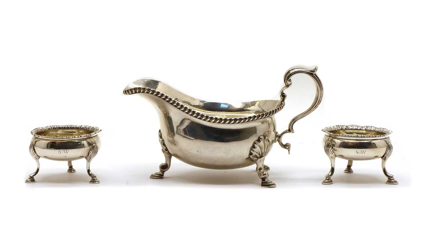 Lot 18 - A silver sauceboat