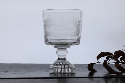 Lot 306 - An engraved glass rummer