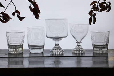 Lot 303 - A group of five farming glasses
