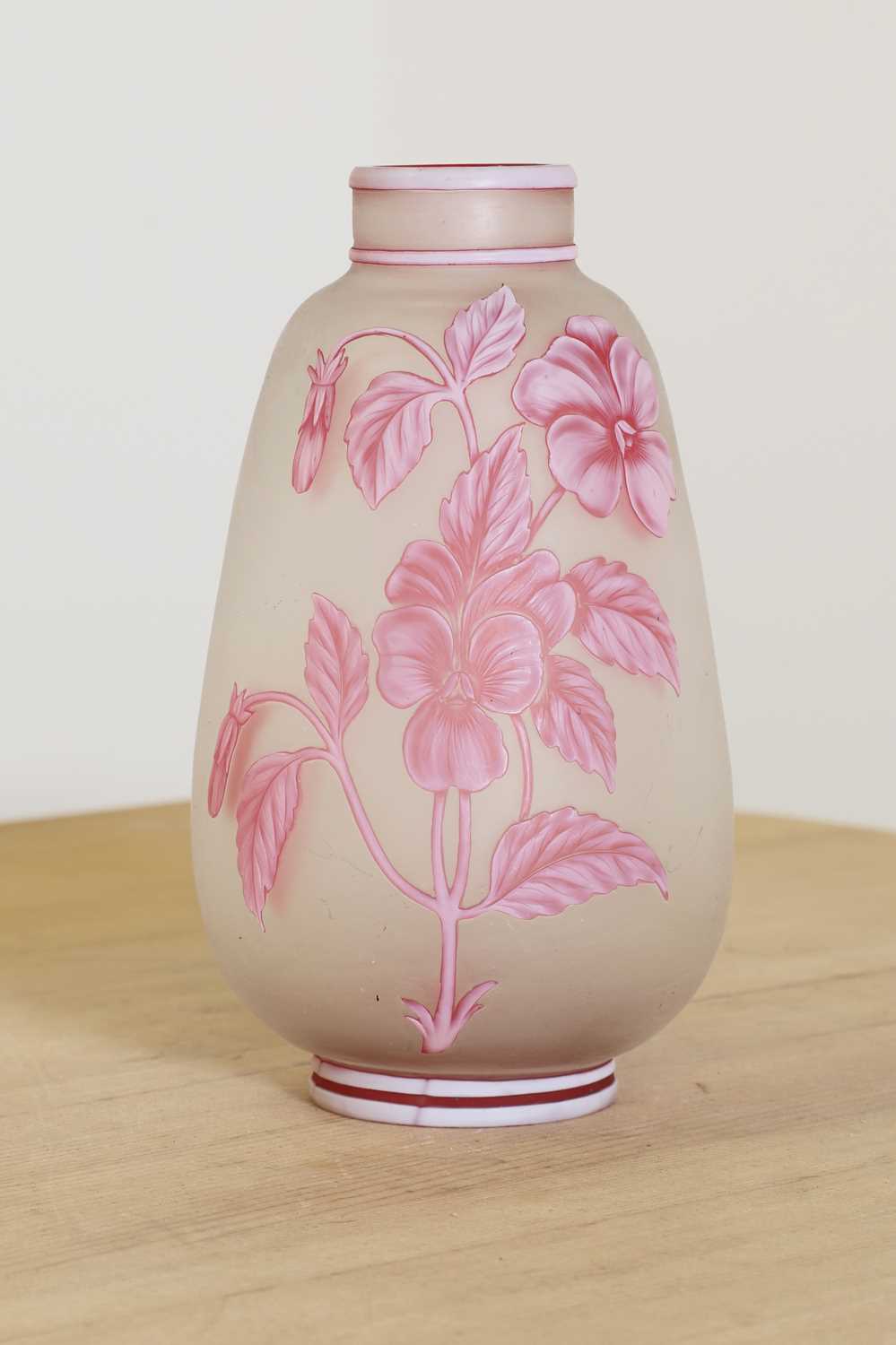 Lot 325 - A Thomas Webb & Sons three-colour cameo glass vase