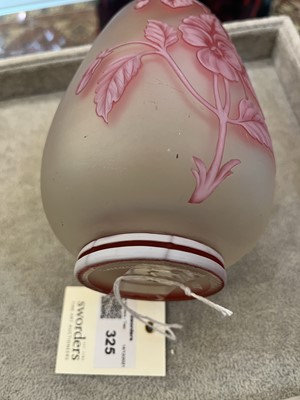 Lot 325 - A Thomas Webb & Sons three-colour cameo glass vase
