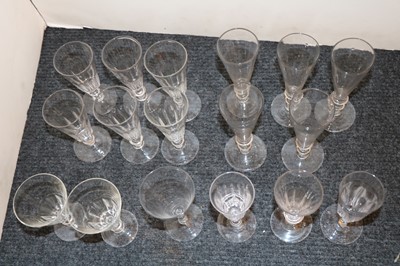 Lot 206 - A collection of glass ale flutes