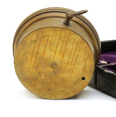 Lot 83 - A brass-cased marine holosteric or aneroid barometer