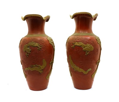 Lot 90 - A pair of Japanese floor urns