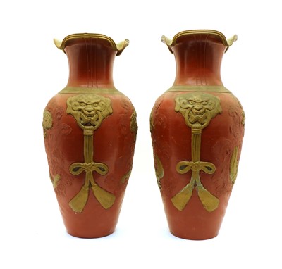 Lot 90 - A pair of Japanese floor urns