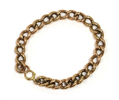 Lot 202 - A gold hollow curb link bracelet