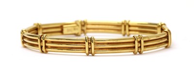 Lot 85 - A 9ct gold hollow bar link bracelet