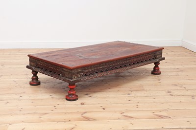 Lot 14 - An Indian hardwood low coffee table