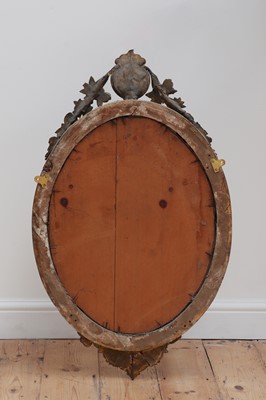 Lot 287 - A three-light oval girandole mirror