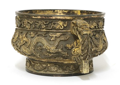 Lot 104 - A Chinese gilt bronze incense burner