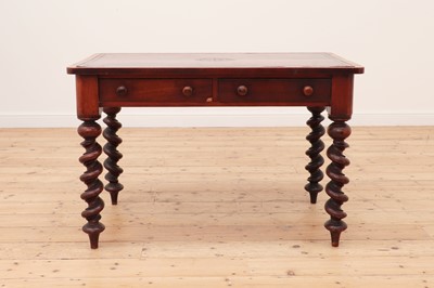 Lot 44 - A Victorian walnut writing table