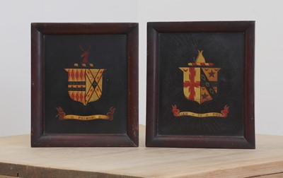 Lot 36 - Two painted coaching panels