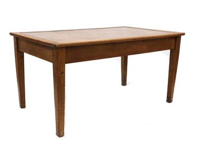 Lot 343 - A large utilitarian oak writing table