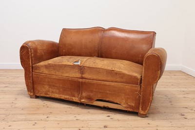 Lot 53 - A leather sofa