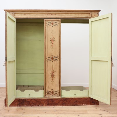 Lot 55 - A large painted armoire