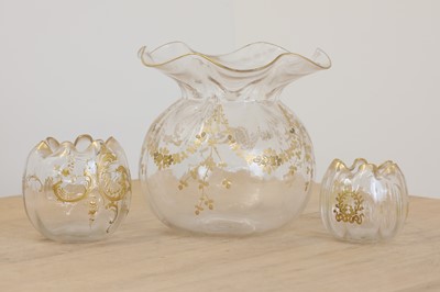 Lot 87 - A group of three gilt glass vases