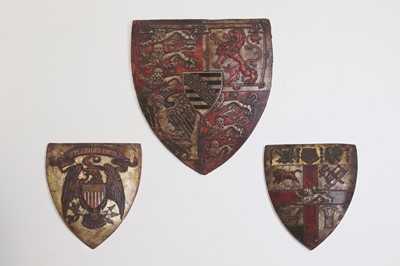 Lot 54 - An embossed leather Royal Standard armorial shield
