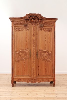 Lot 92 - A Louis XVI pine armoire