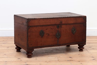 Lot 102 - A walnut and studded trunk