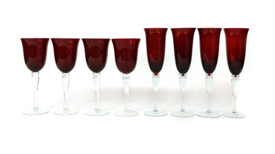 Lot 105 - A set of red glass drinking glasses