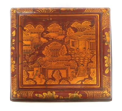Lot 155 - A Chinese lacquered box and cover