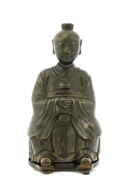Lot 285 - A Chinese brass Daoist figure