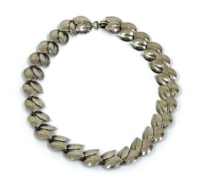 Lot 70 - A Danish silver foliate necklace, by Anton Michelsen