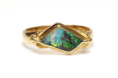 Lot 327 - A gold Queensland boulder opal ring, by Mariusz Tomaszewski