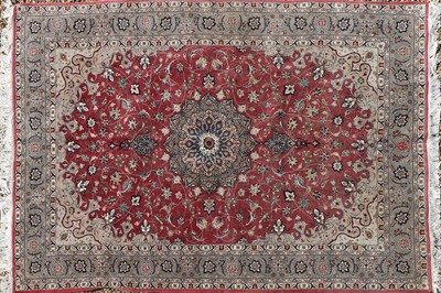 Lot 281 - A wool and silk Tabriz carpet