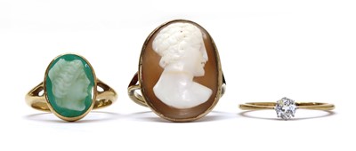 Lot 1394 - Three gold rings