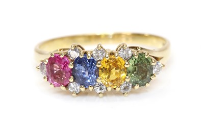 Lot 428 - An 18ct gold sapphire and diamond ring