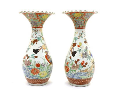 Lot 169 - A pair of late 19th century Japanese porcelain vases