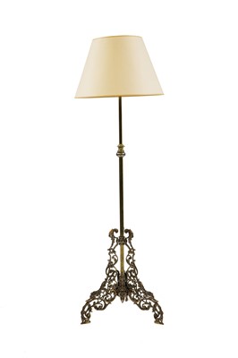 Lot 324 - A brass standard lamp