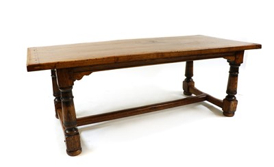 Lot 345 - A large oak refectory table