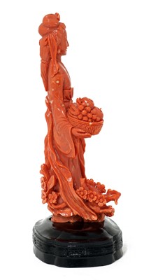 Lot 174 - A Chinese coral figure